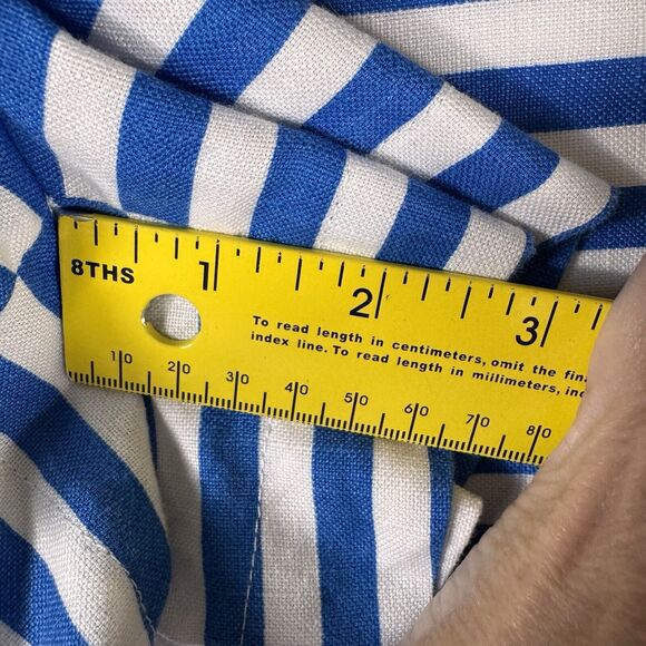 J. Crew Womens Shorts 6 Blue White Stripes Pull On Mini Linen Cotton Blend Beach - Picture 6 of 8